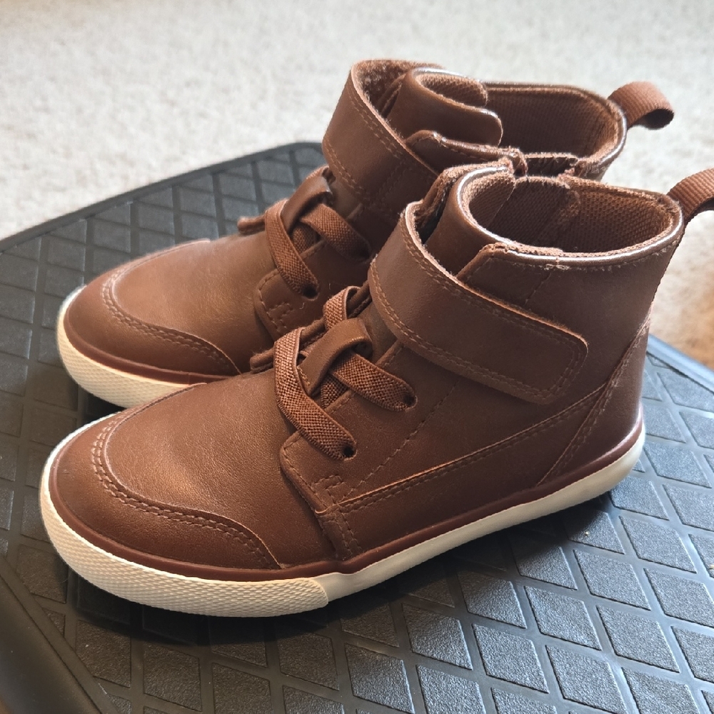 Wonder Nation Brown Kids High-Top Sneakers